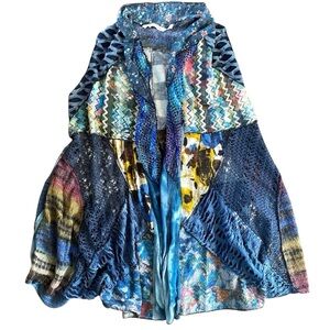 soft surroundings patchwork sleeveless duster sweater